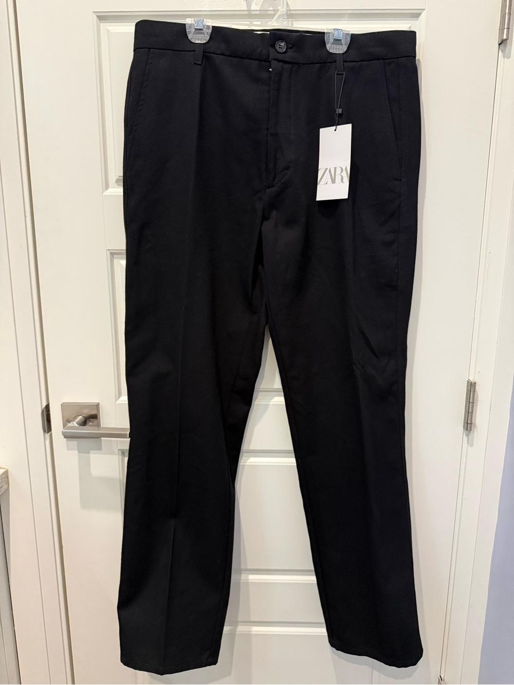 Zara Men's Black Straight-Leg Pants